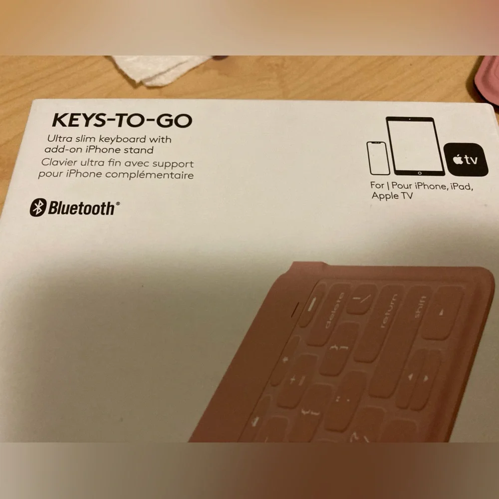Blush Logitech Keys-to-Go Ultra Slim Keyboard